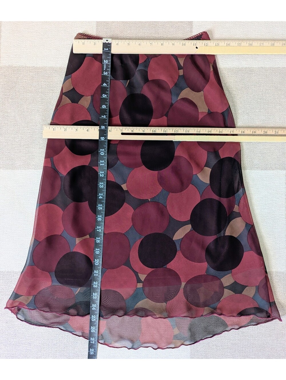 Vintage y2k sheer georgette abstract dot skirt - Picture 5 of 6